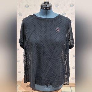 Torrid Sheer top, size 2 in black